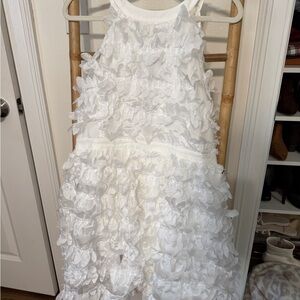 Lulu's White Floral Textured Dress